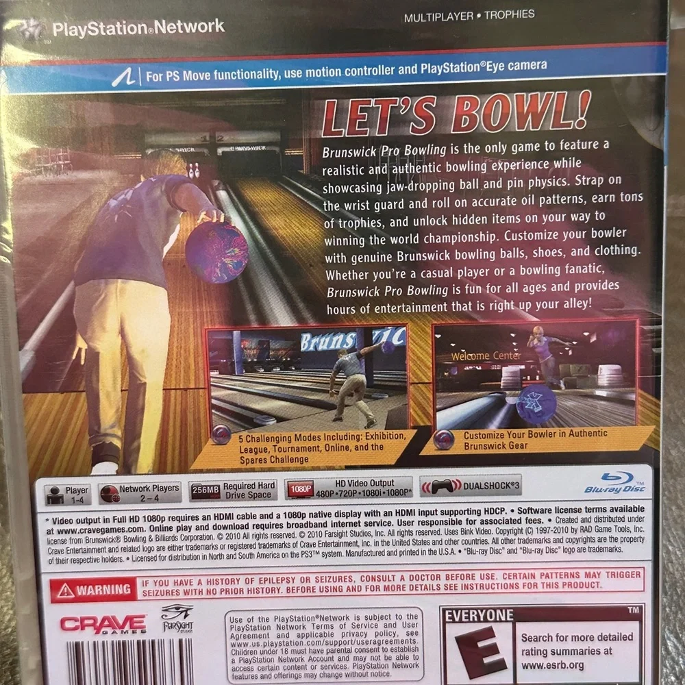Brunswick Pro‎ Bowling Sony PS3, 2010 Playstation Move Compatible NEW